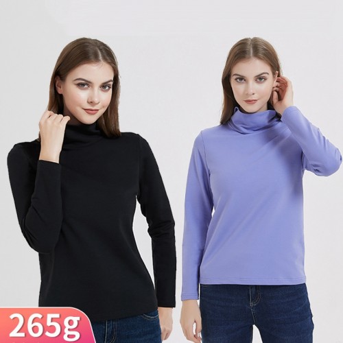 Soft Intimate Turtleneck Stretchy Thermal Underwear, Comfortable Solid Color Long Sleeve Slim Fit Top, Women's Clothing